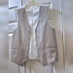 Men's Beige & White Vest